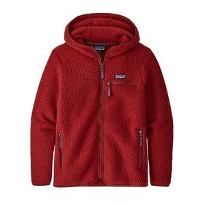 Hooded full zip patagonia retro pile fleece jacket